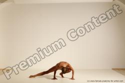 Underwear Gymnastic poses Woman White Moving poses Slim long blond Dynamic poses Academic